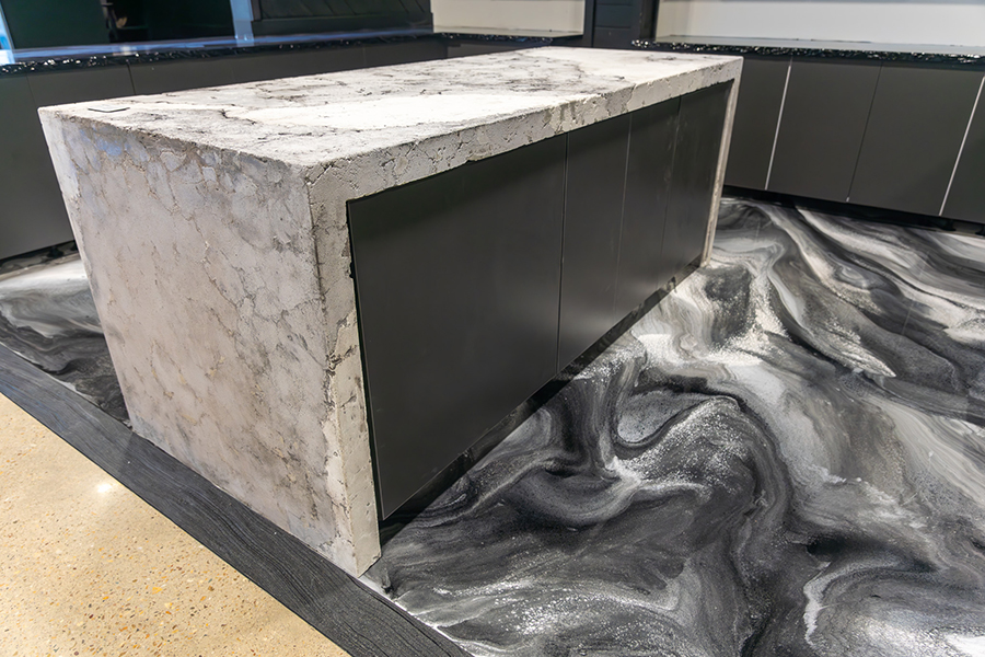 Mixed media concrete artistry